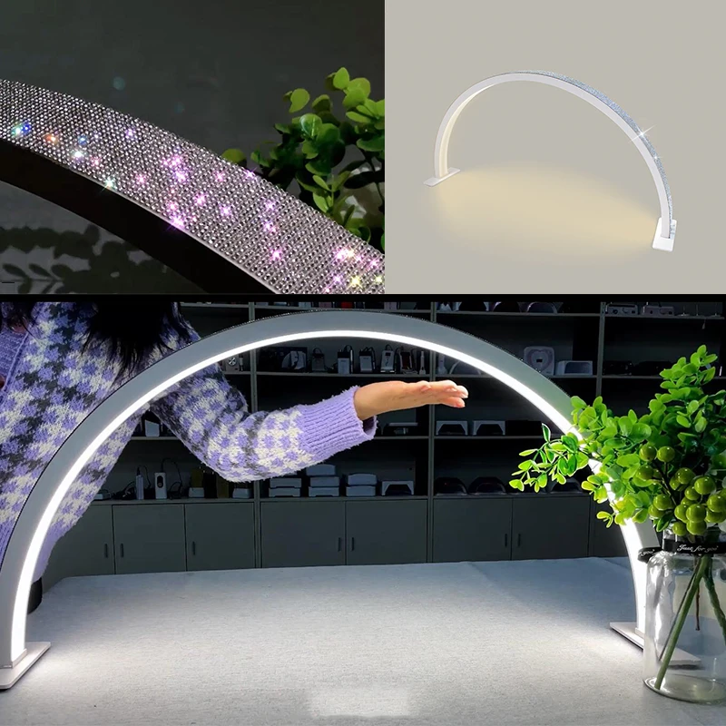 Wholesale 360 Degree Rotating Half Moon Lamp Dimmable Light Stand Floor Lamp Salon Nail Tattoo Beauty Equipment