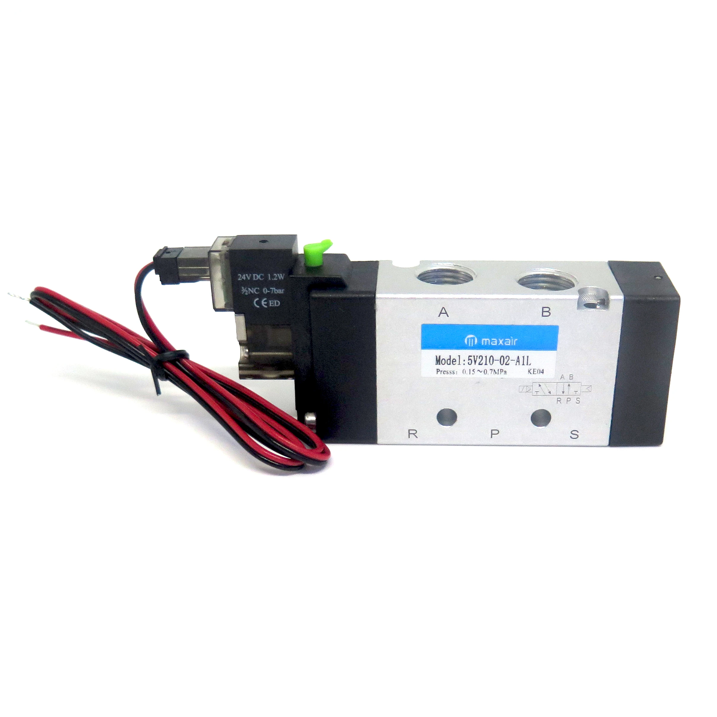 Maxair Type Directional Control Valves Pilot Operated 5 Port Pneumatic Solenoid Valve