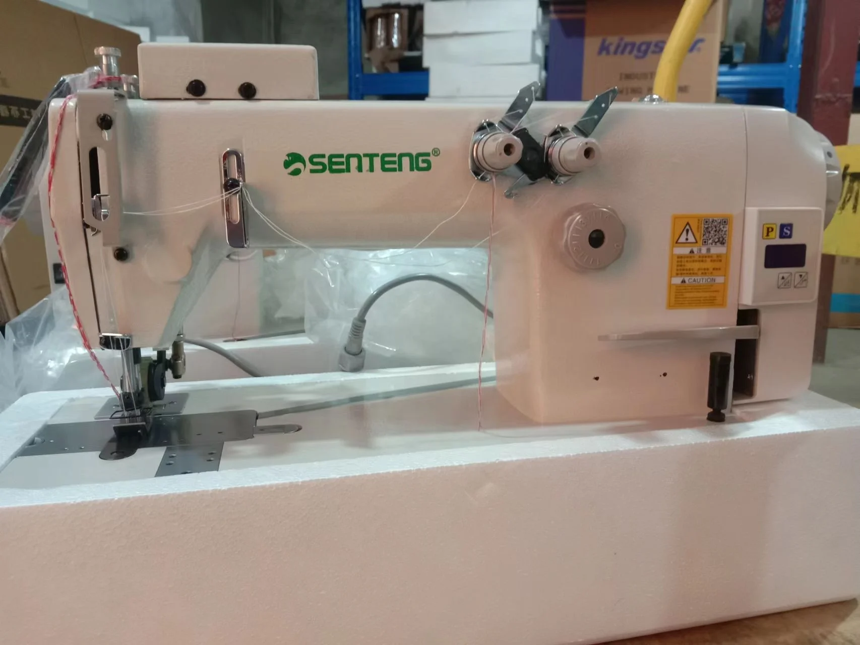 ST 3800-2D/PL  direct drive double needle chain stitch with puller lcokstitch sewing machine