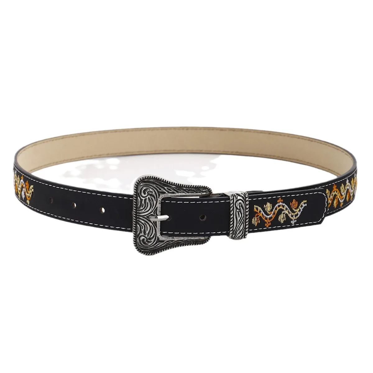 New embroidery retro ethnic style with jeans for women belt