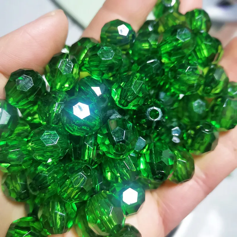 Wholesale Acrylic Plastic Beads 500g/bag 6mm 8mm 10mm Clear Faceted Beads Hanging Acrylic Crystal Beads for Bags Making