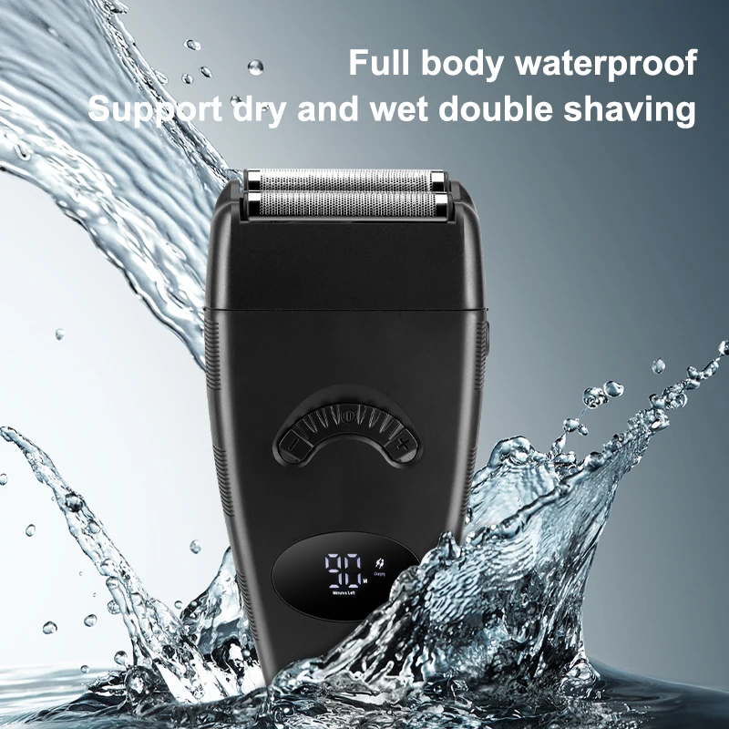 Resuxi 2206 Twin Blade Wireless Rechargeable Electric Portable Waterproof Black Foil Shaver