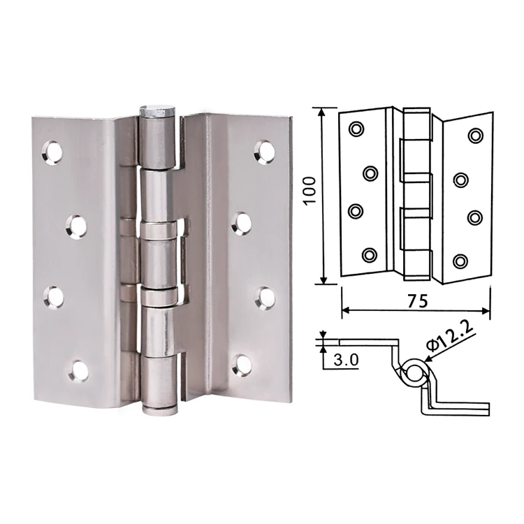 Hight quality 4 inches 2BB Flat Head Bending Door lock Hinge brass bending crank door hinge