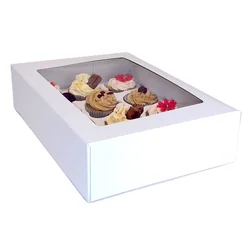 Bakery Cupcake Muffin Cake Egg Tart Dessert Box Custom Transparent Mini Cake Packaging Box with Window for Dessert