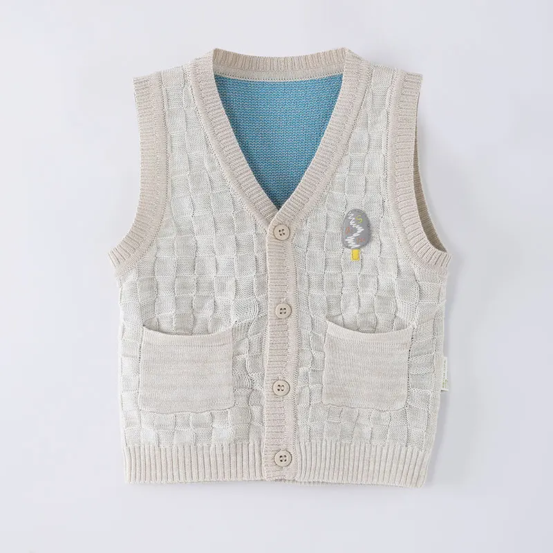 
High quality Boys Cardigan Vest Spring and Autumn sleeveless cardigan Sweater Vest for kids 