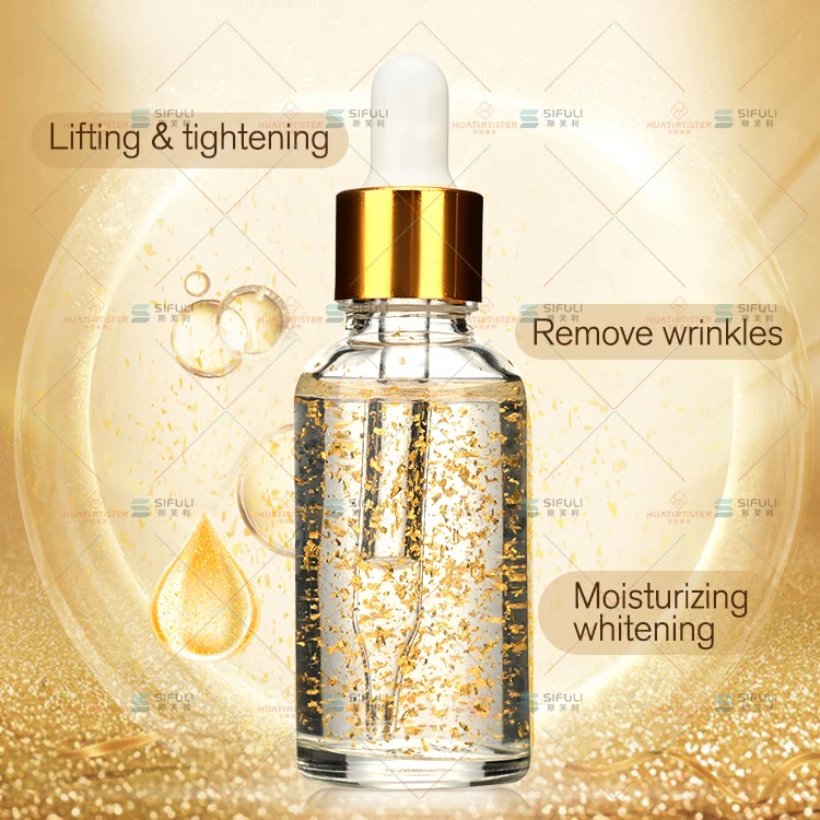Huati Sifuli RubioAroma Oem Private Label Vegan Anti Wrinkle Facial Age Glow New 24K Gold Rose Oil Face Serum