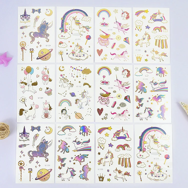 Custom Cute Cartoon Temporary Tattoo Stickers Body Face Set Sticker Tattoo For Kid