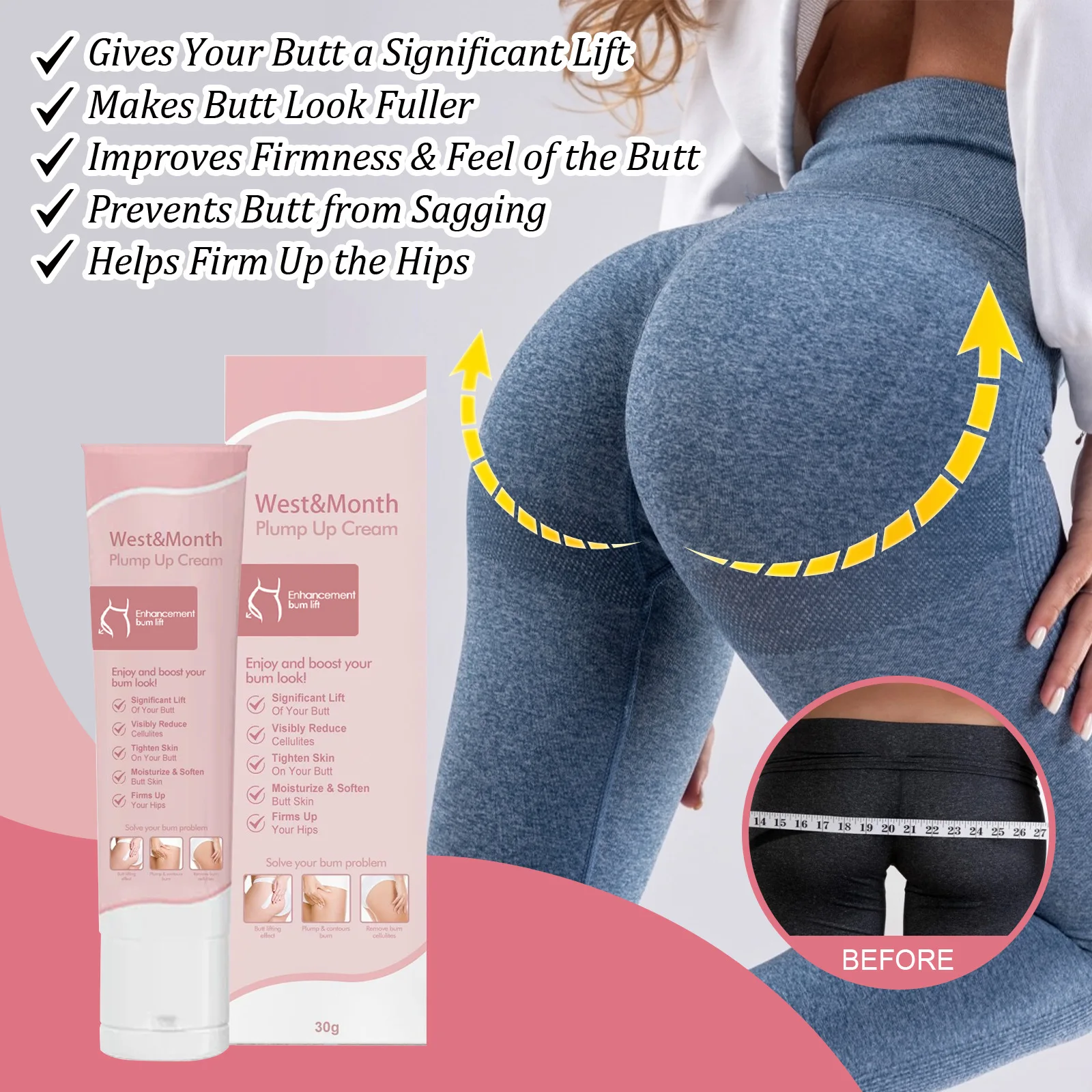 Organic Collagen Lifting Perfect Body Curve Plump Hip Up Breast Firming Hips And Butt Enhancement Cream Sexy Big Butt