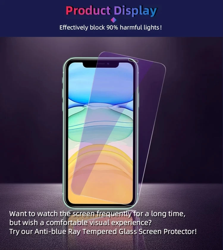 Factory 0.33mm anti-oil tempered glass cutting machine price with anti-blue light