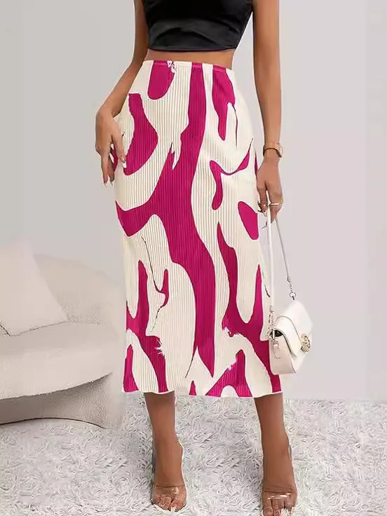 New Design Women Lady Casual Slim Skirt Pattern Printed High Waist for