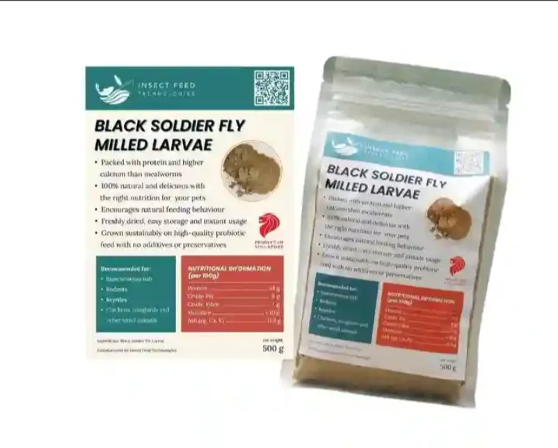 Highly Recommended 100% Natural Processed Milled Larvae Black Soldier Fly Insect Meal for Ornamental Fish  Koii Arowana