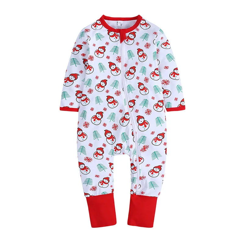 wholesale baby clothes onesie long sleeve 100% cotton cute zipper baby christmas romper christmas romper baby
