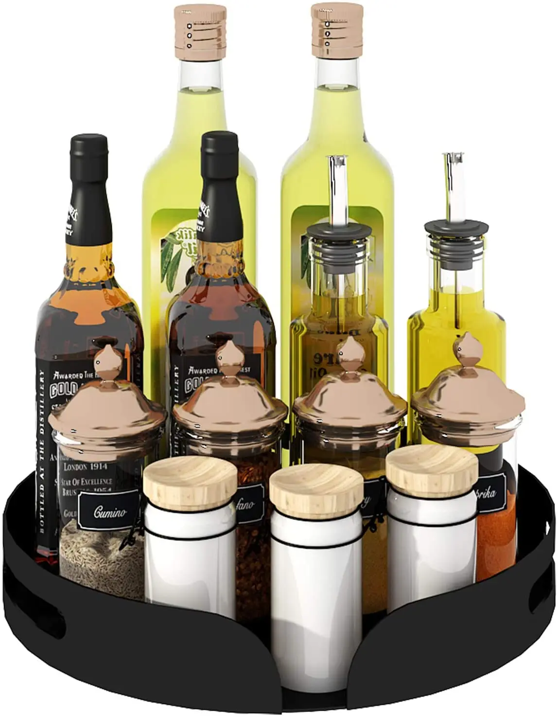 Пластиковый вращающийся на 360 градусов Органайзер для специй, стойка для приправ, стойка для банок, стойка для специй