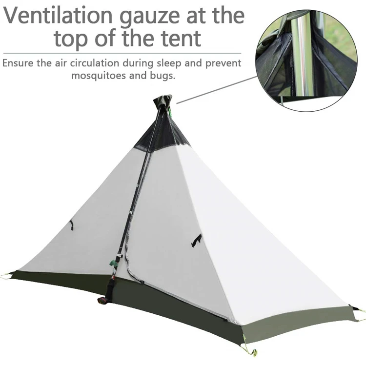 Ultralight OEM customizable gear nylon hiking camping lightweight backpacking pyramid survival tent