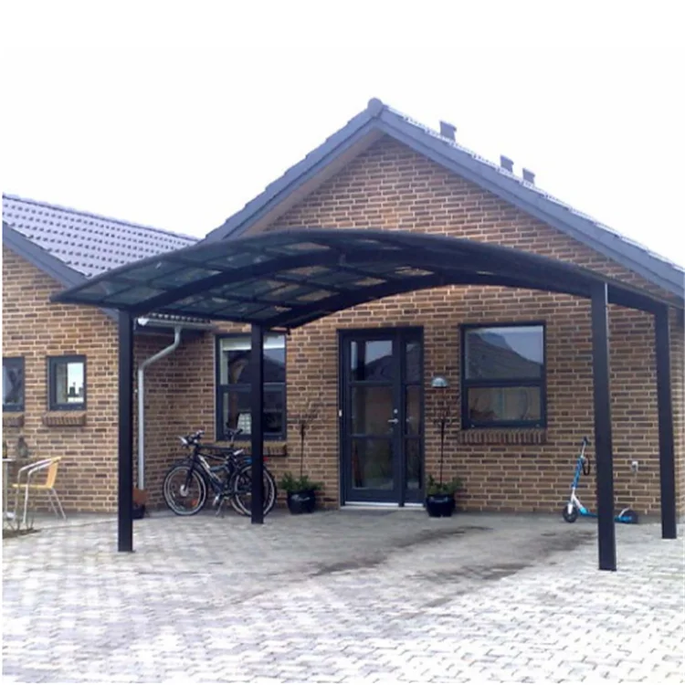 New Style custom made polycarbonate roof outdoor strong wind aluminum grey carport with High Snow Load