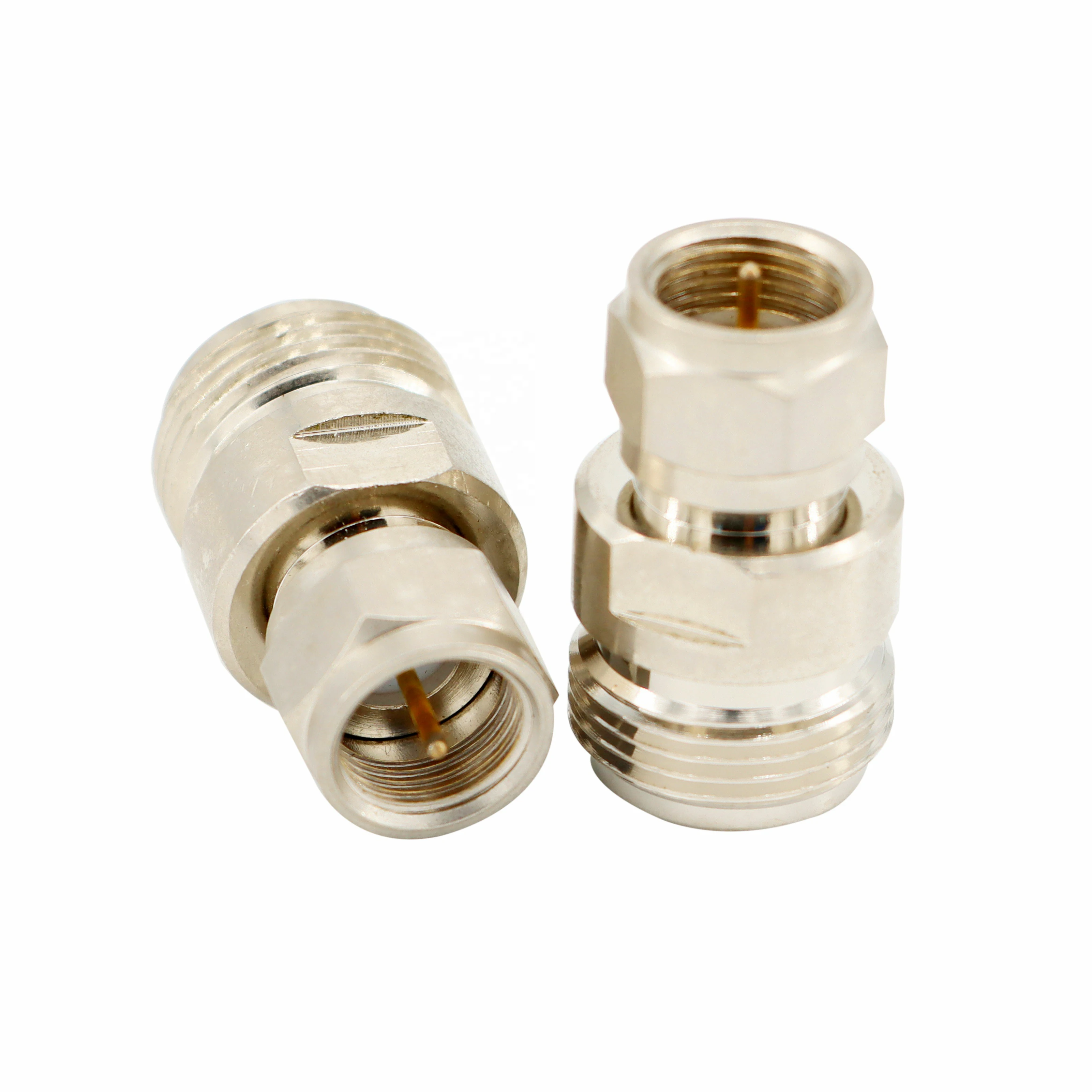 N to F RF Coax Coaxial Adapter Kits N Female to F Male Straight Nickel-Plated TV Coax Adapter Connector