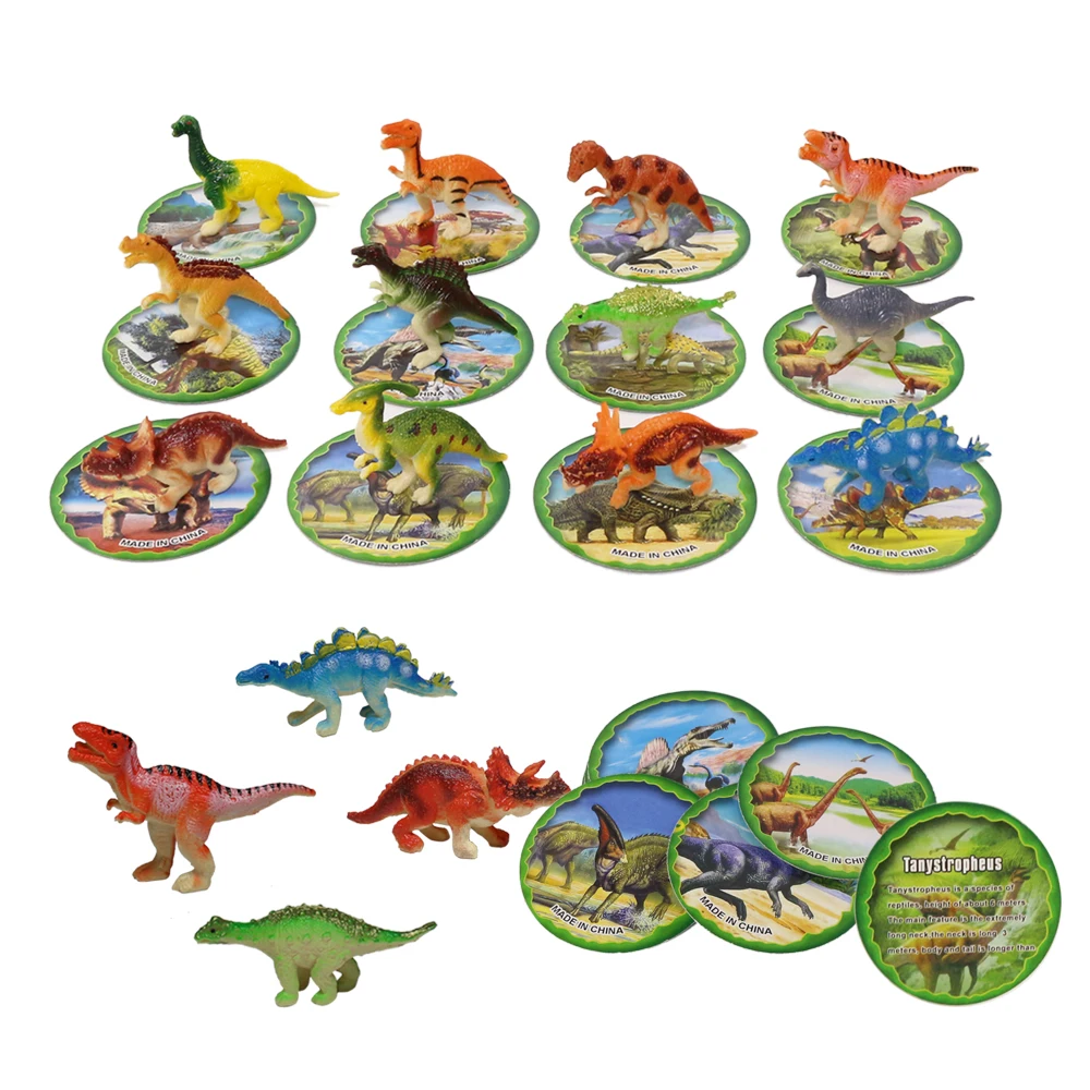 With name card mini pvc model kids learning educational dinosaur matching toy