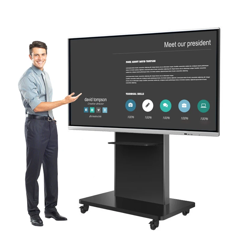55 65 75 86 98 inch smart board interactive whiteboard 4K electronic lcd touch tv for classroom