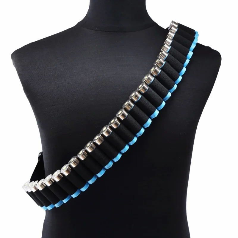 Tactical 27 Rounds Cartridge Bandolier Ammo Belt Shell Holder for Outdoor Hunting Shooting 12/20 Gauge  2 Point Gun Slings