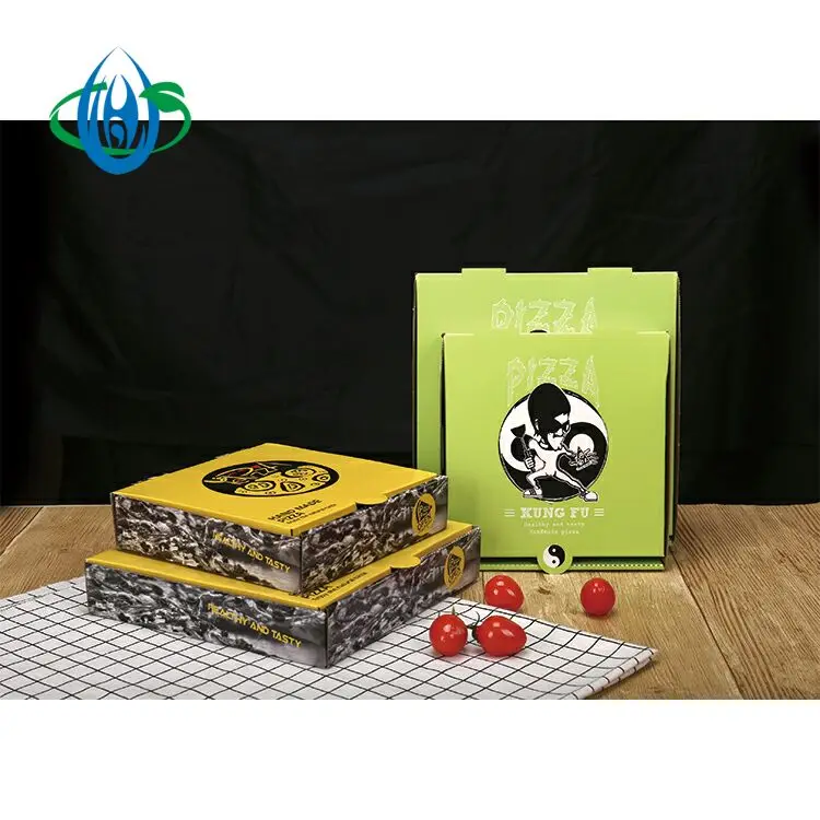 Eco Friendly  Corrugated Pizza Box 8/9/10/12/14/16/18 Inch Disposable Kraft Paper Pizza Take Away Box