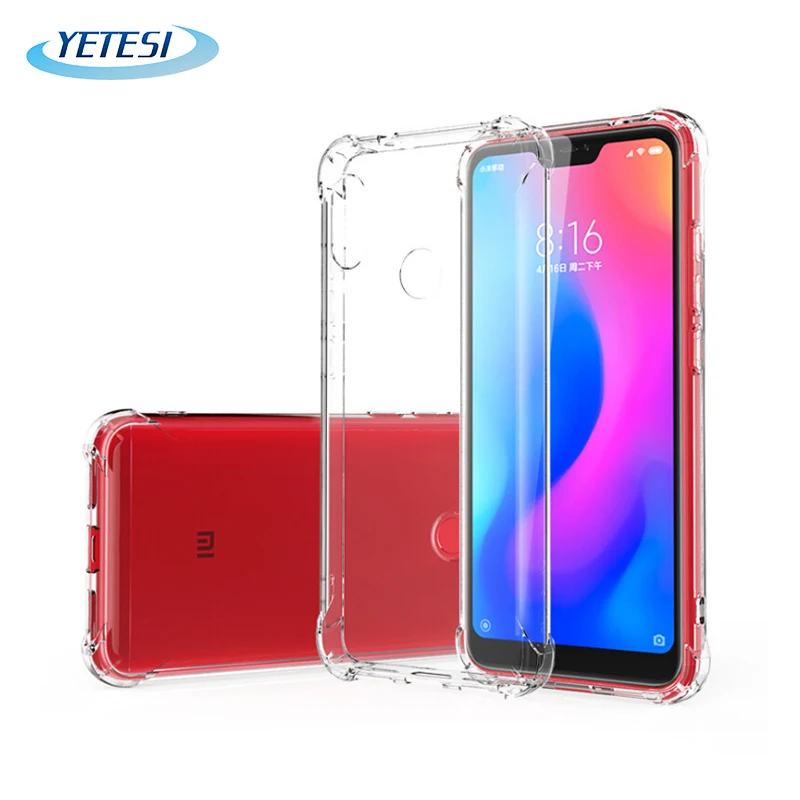 Luxury Airbag bumpers Anti-shock soft TPU case Transparent clear Phone Case for Redmi note 7 8 back cover