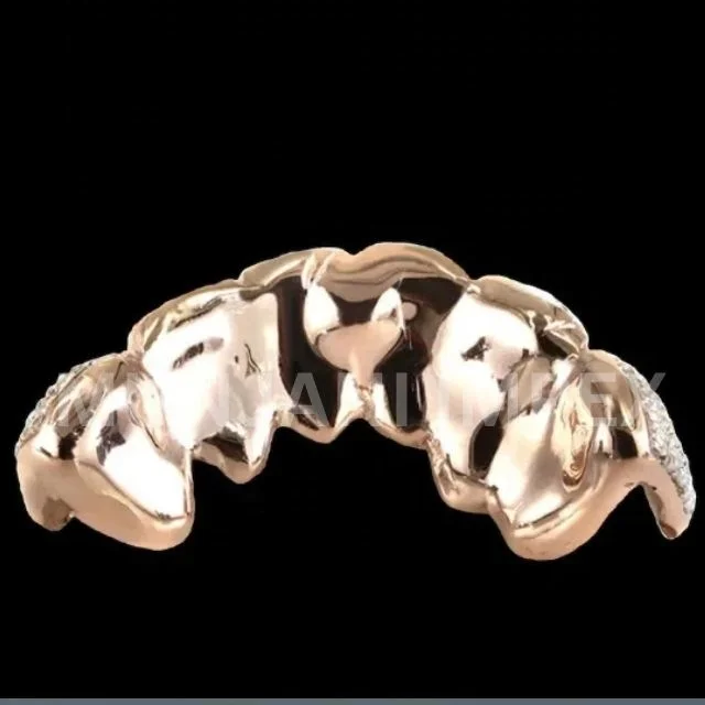 Luxury Hiphop 925 Silver Gold Princess Cut Custom Moissanite Grillz Iced Out Dental Grills For Teeth moissanite hip hop