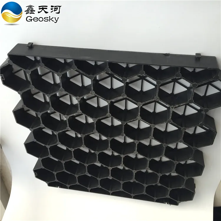 Black Flat Surface Plastic Geogrids Driveway Gravel Stabilizer Grid