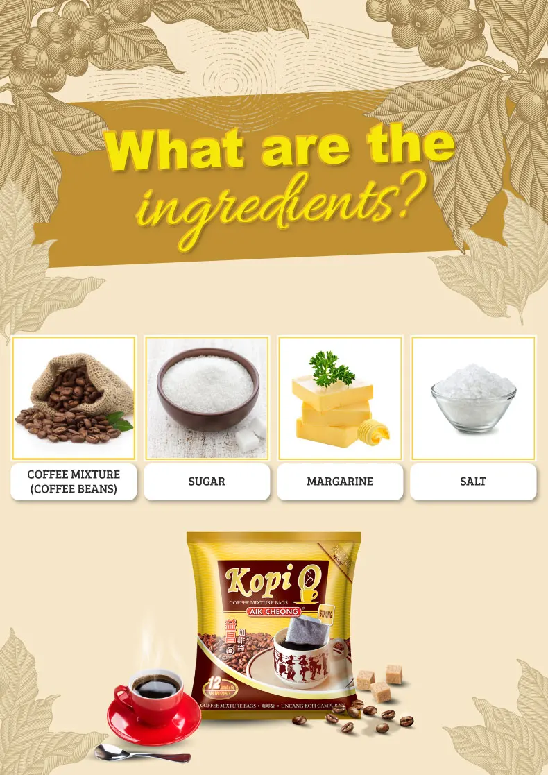 Hot Selling Instant Coffee Aik Cheong Kopi-O Strong