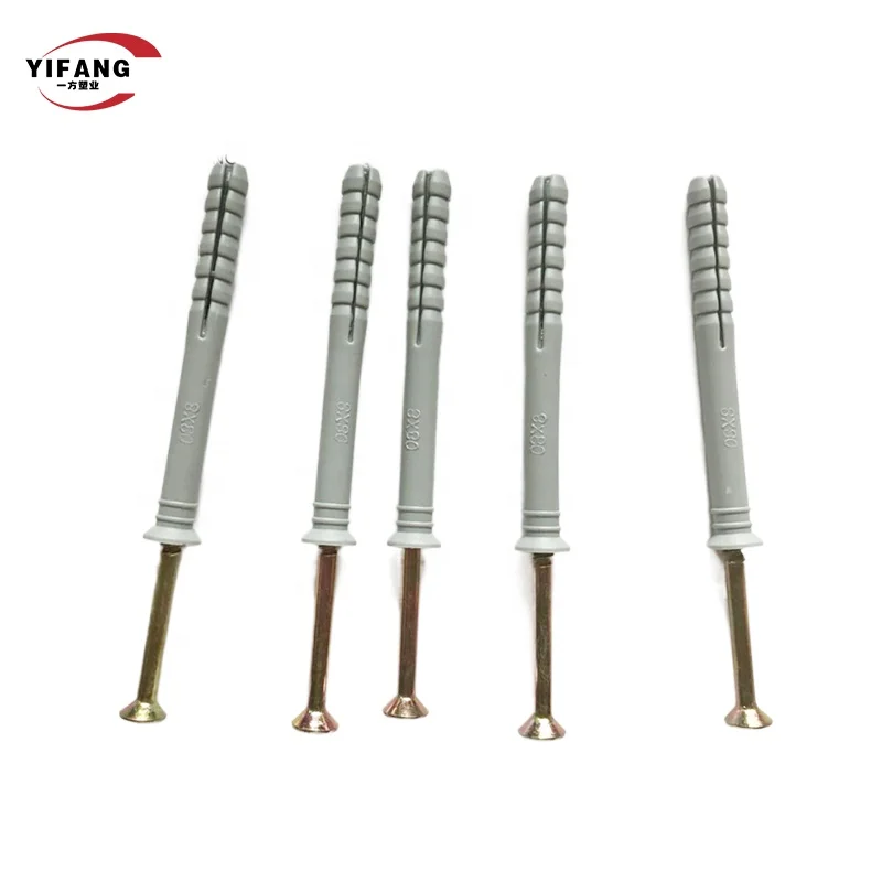 Nylon nail in anchor screw and dowel anchors wall plugs for insulation