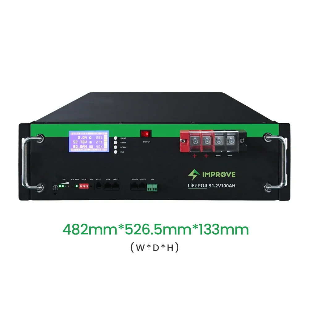 Stock Lifepo4 Solar Lithium Ion Battery Pack 100AH 200AH 24V 48V 5KW 10KW 15KW 20KW Rack Mounted Lithium Battery