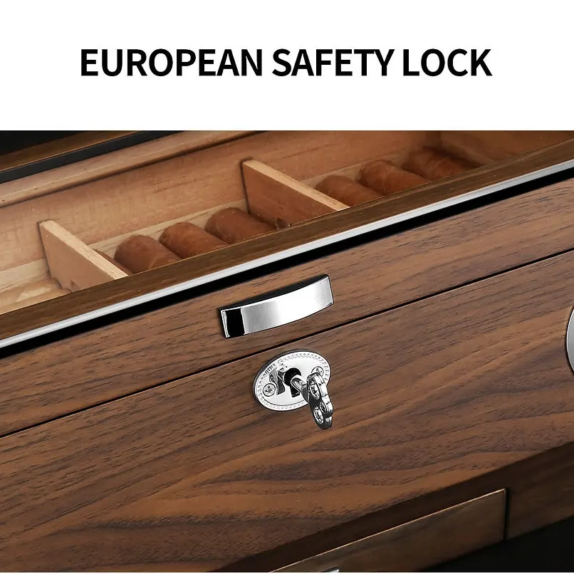 wholesale customized Handmade Cigar Humidor wood cigar boxes manufacturer cabinet spanish Luxury  Wood piano Cigar Accessories