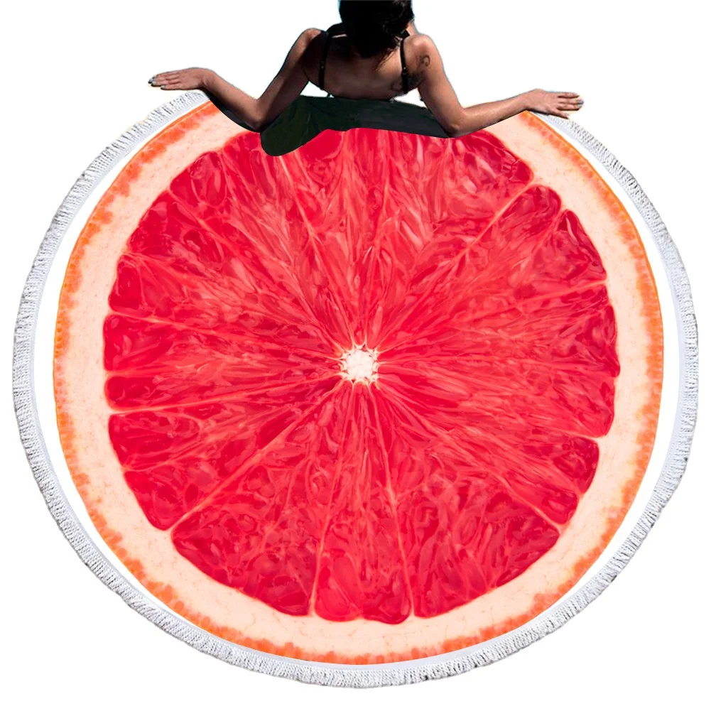 60 Inches Personalized Fruit Design Multi Purpose Blanket Swim Pool Cover Baby Playing Sunbathing Swimming Beach Towel