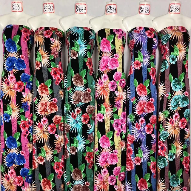 Custom design soft 100% viscose plain woven dress rose floral printed 45s rayon fabric for lady