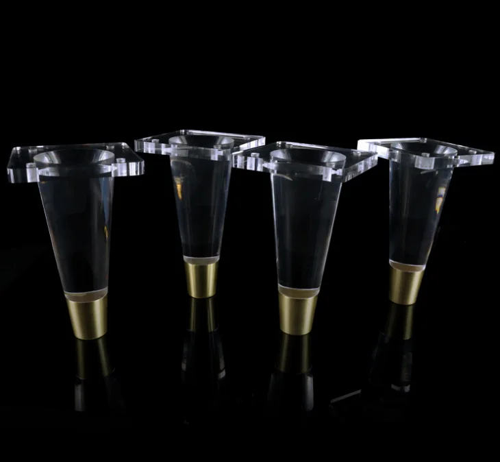 Bespoke High End  Clear Acrylic Plexiglass  Furniture Legs for sofa Cabinet Chair Table