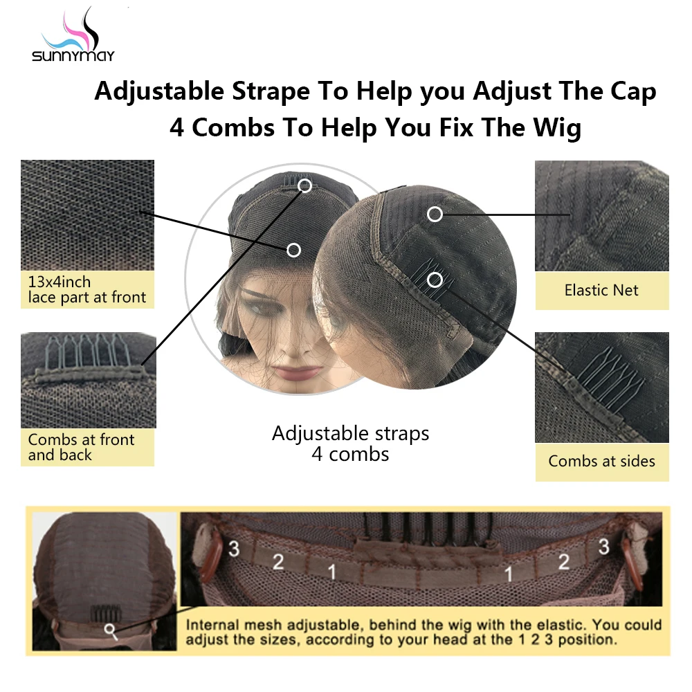 
Sunnymay 13x4 Short Human Hair Wigs Pixie Cut For Women Pre Plucked Bob Wig Remy Brazilian Glueless Lace Front Human Hair Wigs 