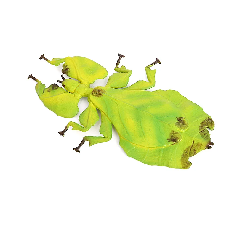 Wholesale Solid PVC Simulation Model Giant Malaysian Leaf insect Insect Figures Bug Animal Figurines Toys
