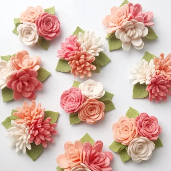 Floral Felt Flowers Wall  Decorations Sunflower Yellow 3D Flowers for Party Photo Backdrops