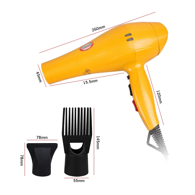 Enzo Middle East Market Professional 1800 W Color Box Packing Electric Ac Motor Hotel Salon Colorful Hair Dry With Pattern