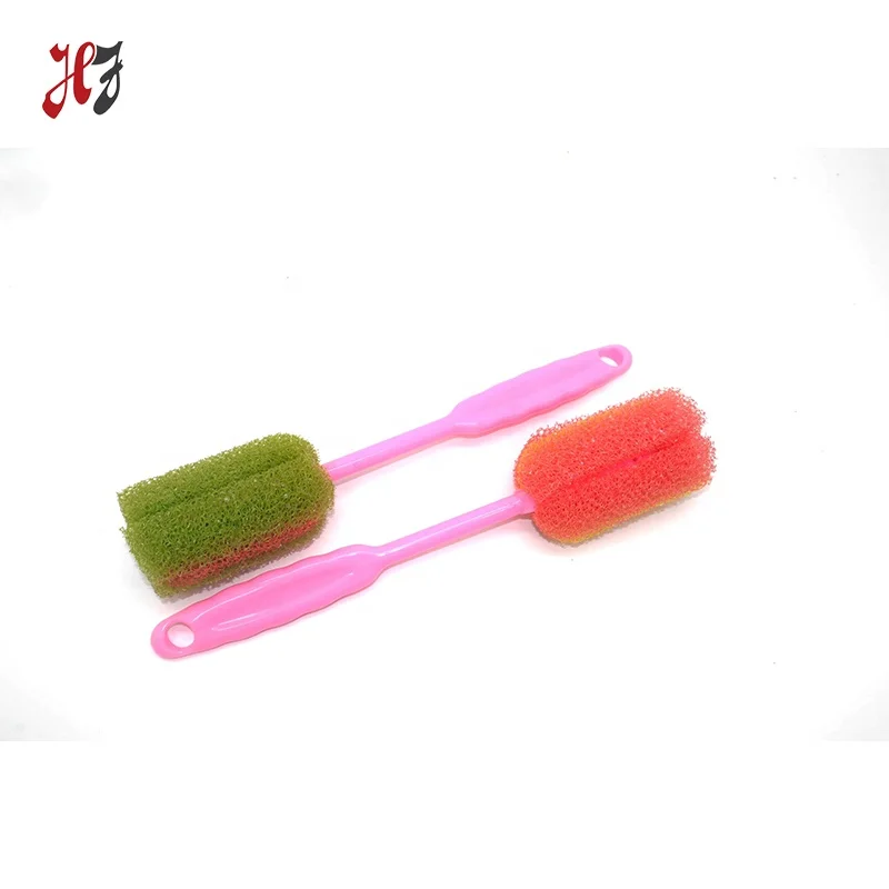 Strong cleaning kitchen brush with plastic handle Cup cleaner Bottle washing sponge