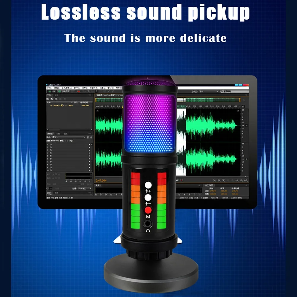 Voxfull New Arrived RGB Gaming microphones Recording studio microphone USB Condenser Microphone