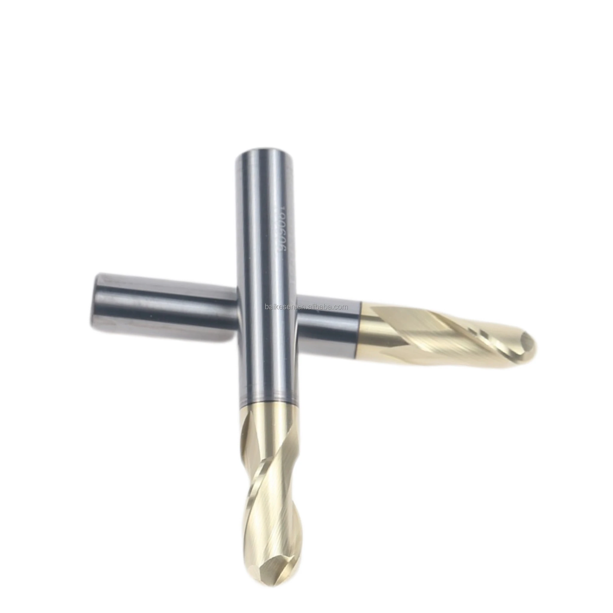 BKS High quality tungsten ball nose end mill milling cutter cnc Tooling router bit 2 Flute Ball End Mill custom Carbide cutter