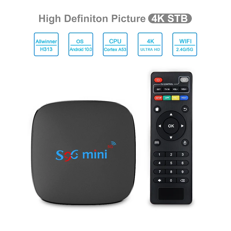 2021 Новый S96 мини 5G Allwinner H313 двухъядерный процессор Wi-Fi TV Box Android 10 0 4 к четырехъядерный 2 Гб оперативной памяти 16 встроенной Декодер каналов кабельного телевидения