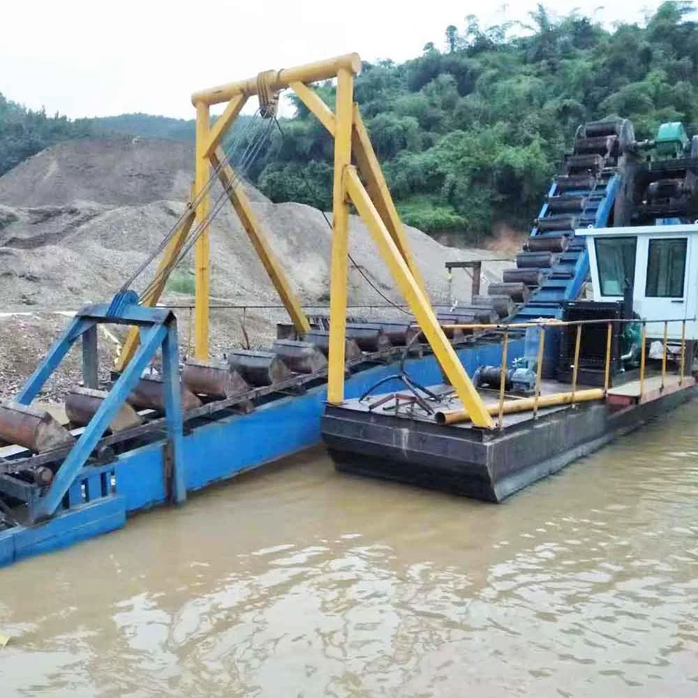 Factory hot sale gold diamond mining chain bucket dredger gold dredge pontoons