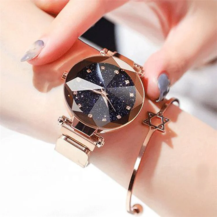 
Ladies Magnetic Starry Sky Clock Luxury Women Watches Fashion Diamond Quartz Wrist watch 