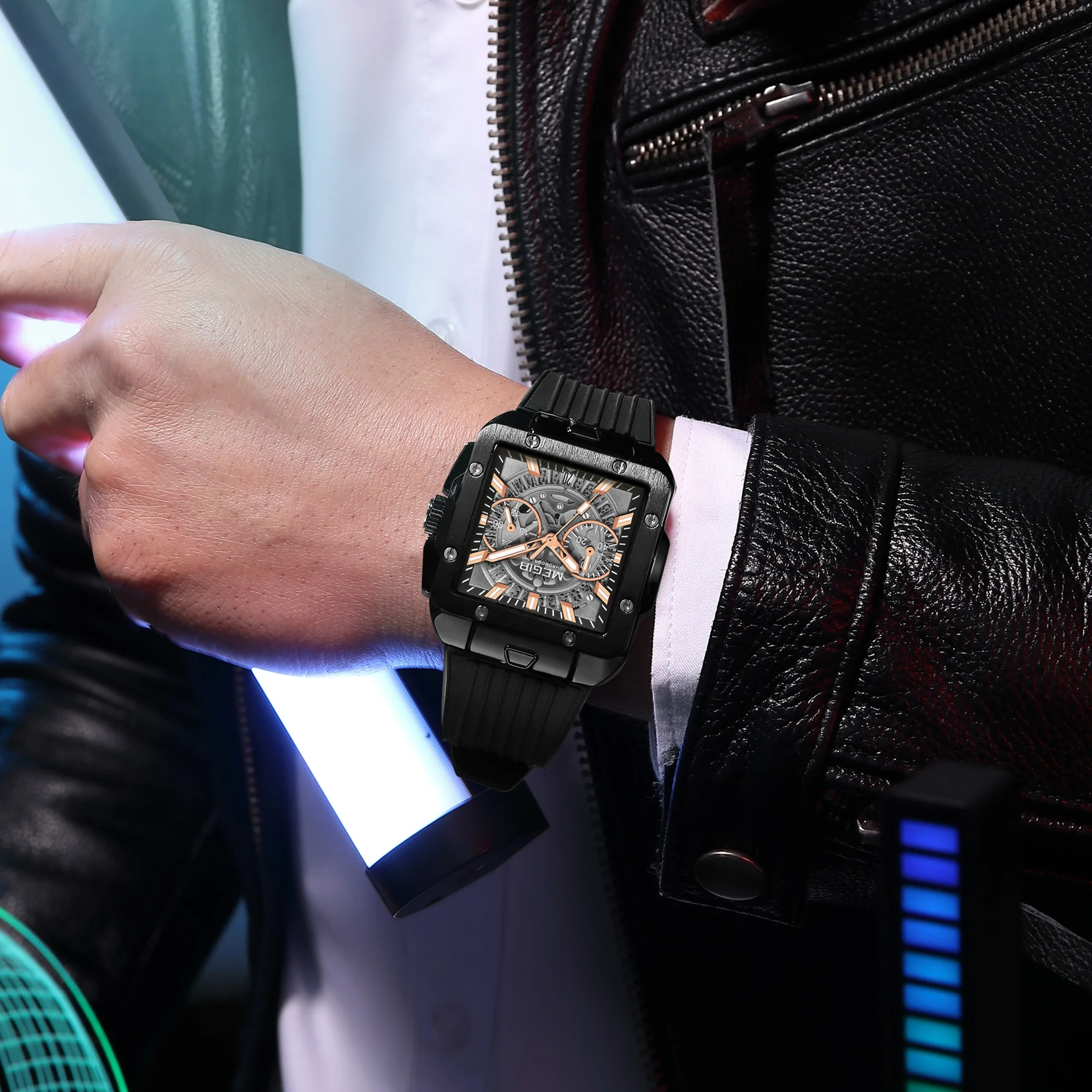 MEGIR 2228 Fashion Mens Quartz Watches Luxury Big Dial Chronograph Waterproof Luminous Male Sport Wristwatches Relogio Masculino