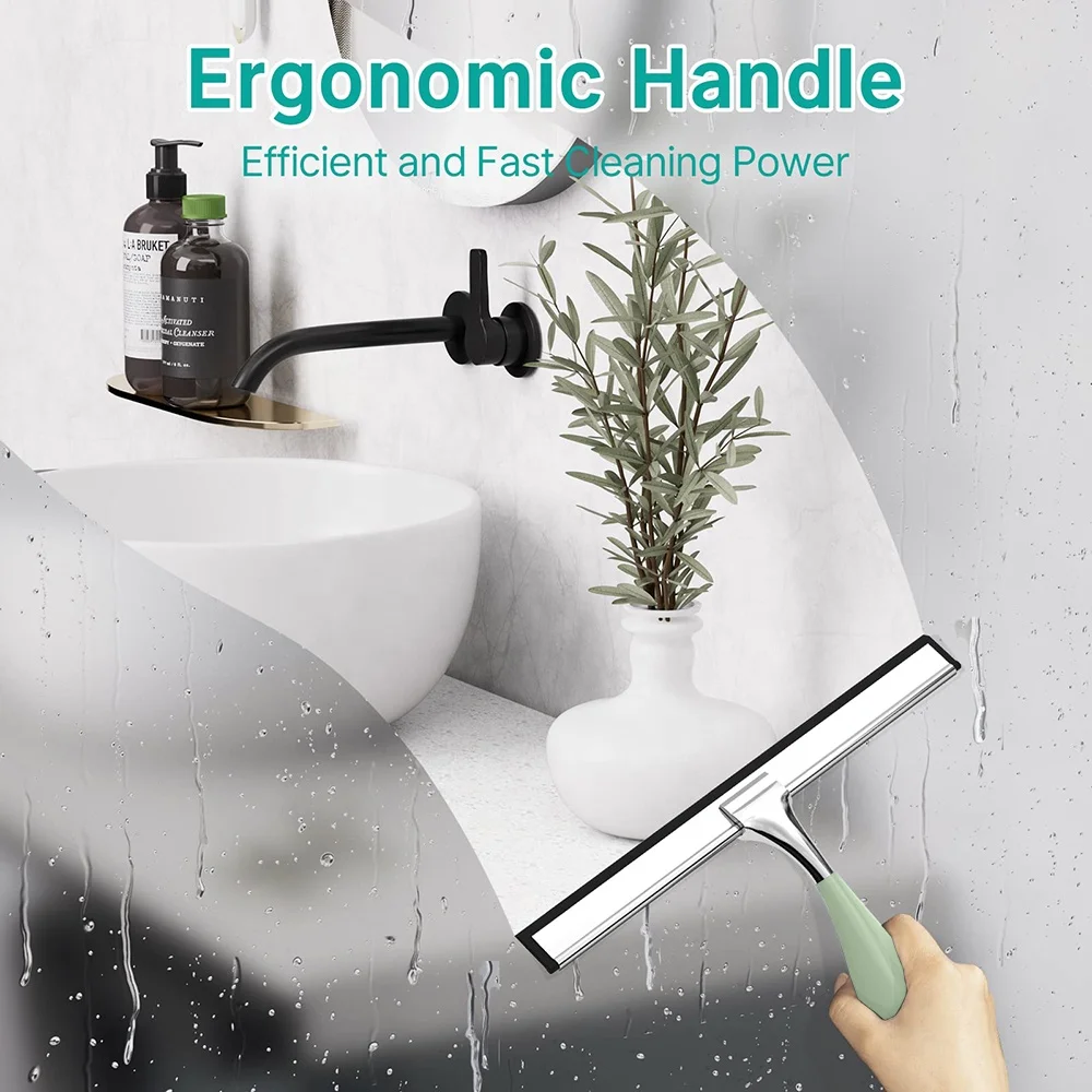 Wholesale bathroom metal glass shower wiper blade window cleaning squeegee window glass squeegee stainless steel shower squeegee