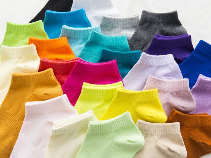 Wholesale summer cotton grip neon colorful low cut short socks for women