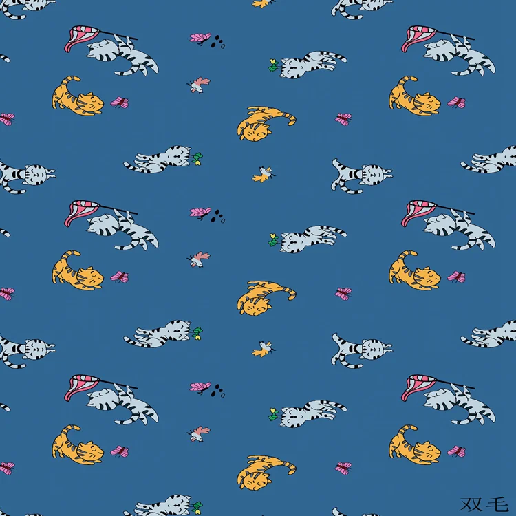 Unique Design cute cartoon pattern soft stretched mini terry digital print fabric for children garment