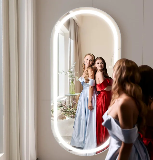 Beauty Professional Full Length Led Mirror Salon Furniture Wall Ounted Smart Salon Mirror