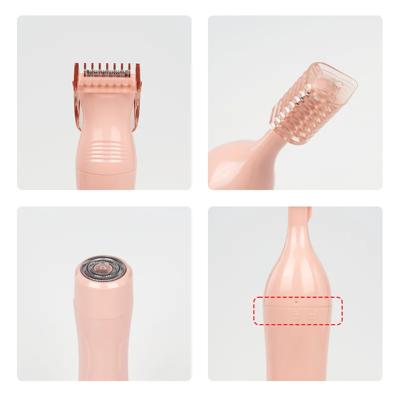 EASTO 3In1 Face Shaver Body Groin Bikini Electric Razor Removing The Fine Hair On Face Women Hair Trimmer